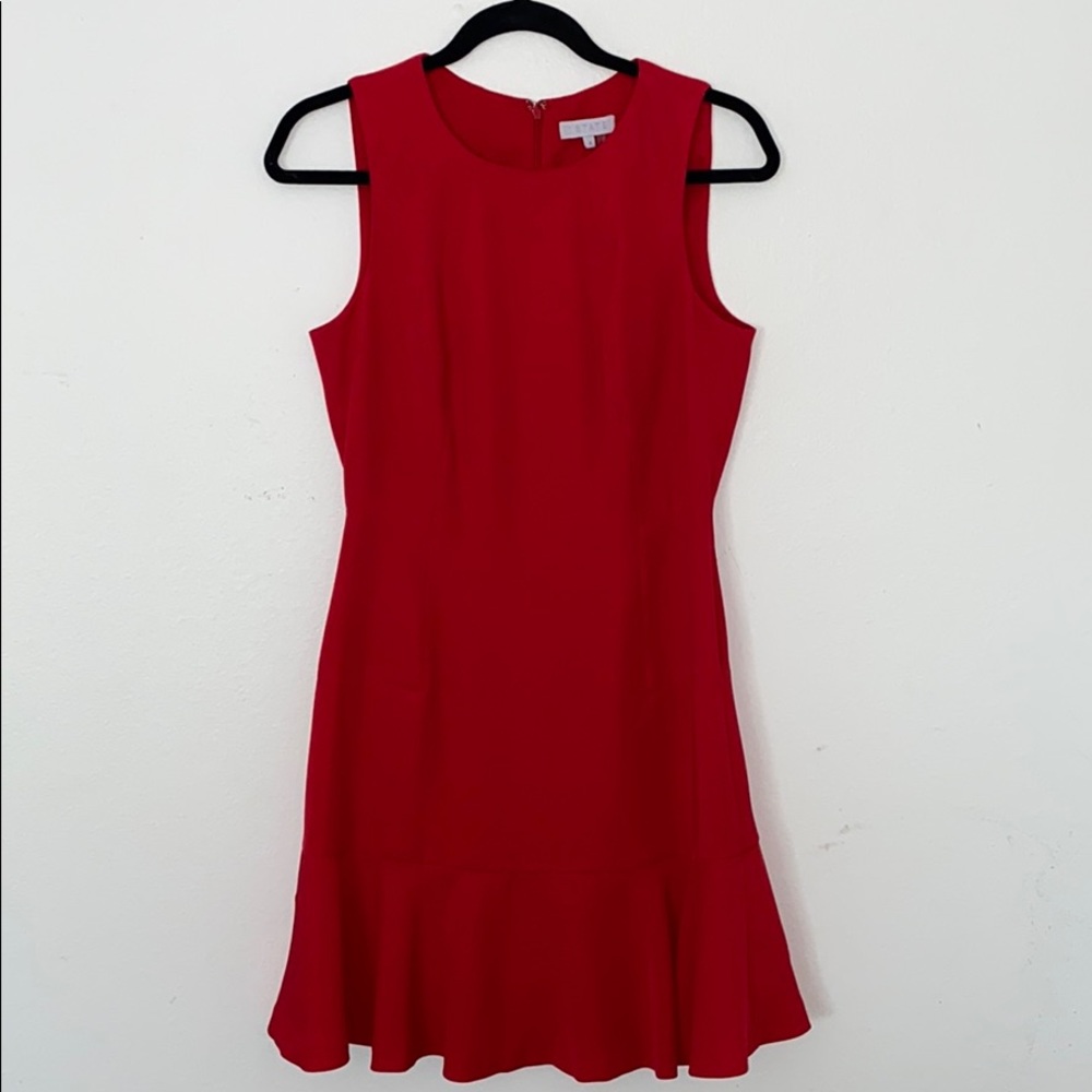 1.State Red Flare Dress
